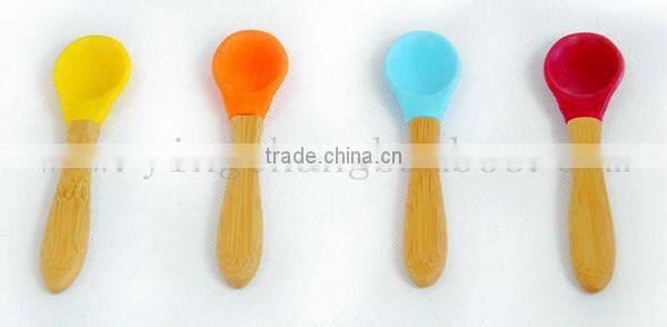 long handle temperature baby silicone spoon