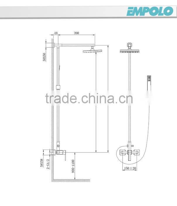 Brass Single Lever Shower Set with Hand Shower 12 4601