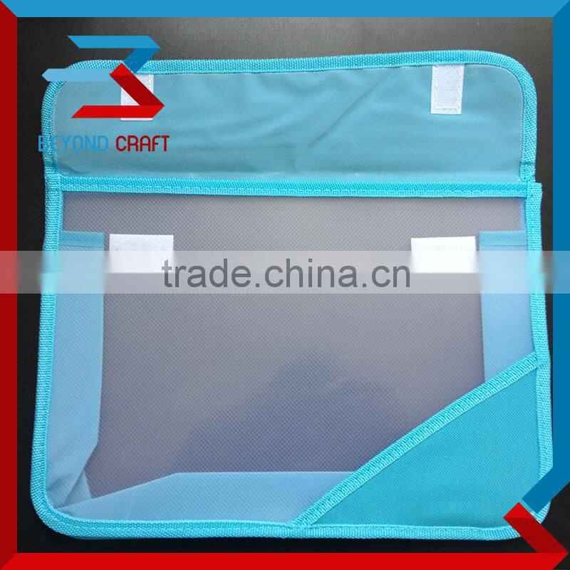 A4 A5 size clear poly PP zipper lock cloth bags with buttons lock
