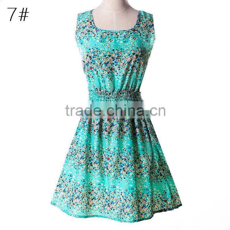 fashion office lady dress 2015 sleeveless beach dress