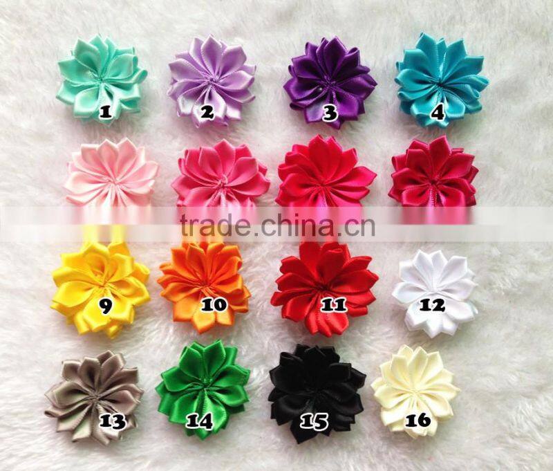 DIY satin ribbon chrysanthemum Flower baby headwear accessory 4CM