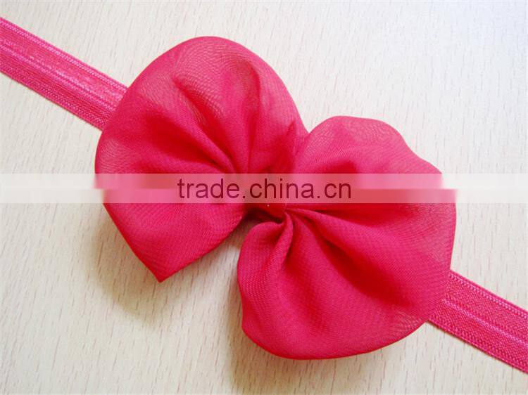 mix colors chiffon bowknot top baby headband wholesale