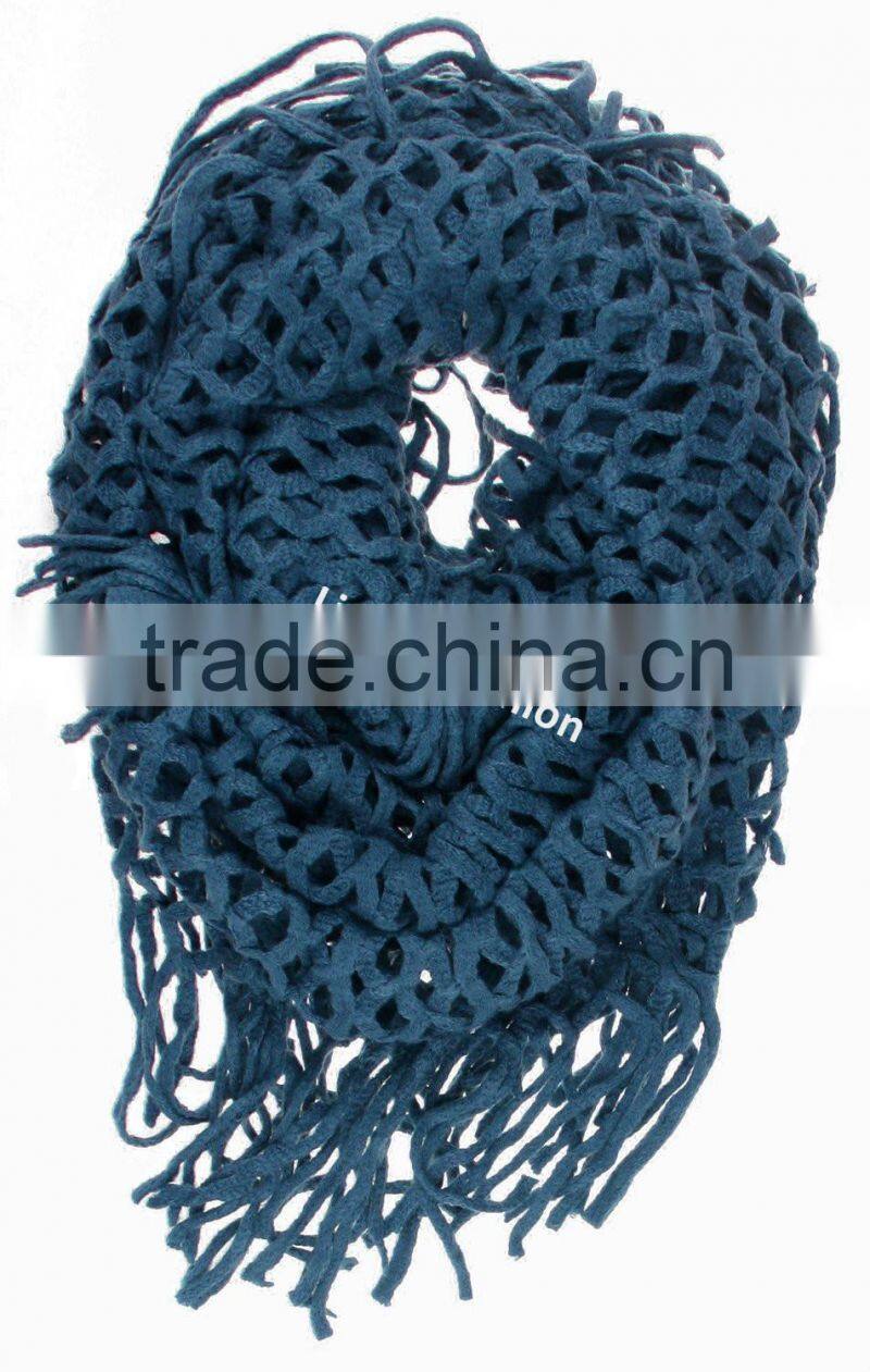 Women's Pashmina Blend Chunky Ribbed Knit Winter Infinity Circle Scarf Cowl knited scarf