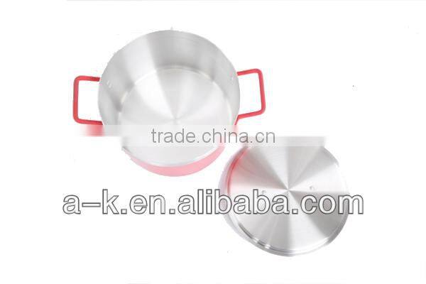 Red Colorful aluminum ceramic coated cookware set for sale / cooking pot