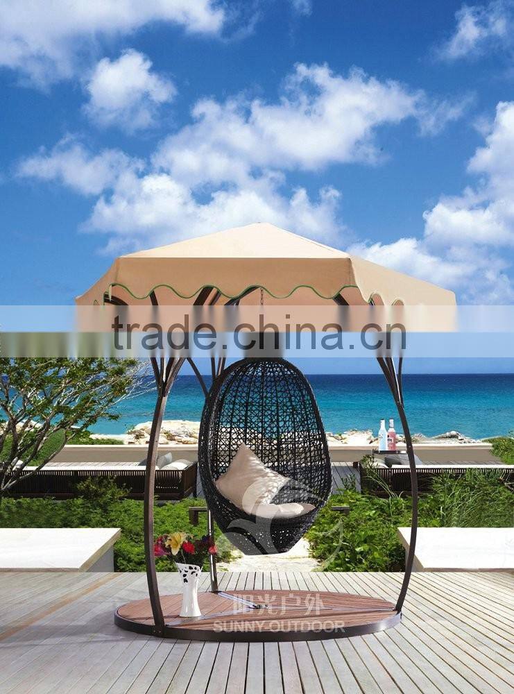 Factory price wicker hanging egg swing chair with stand