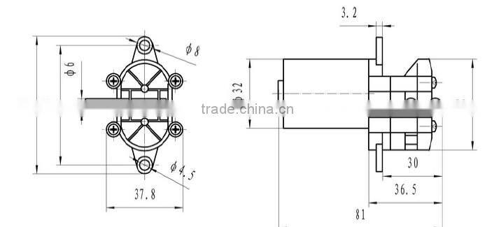 Mini Size DC Gear Miniature pump for water quality analyzer