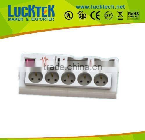 AA-AAA batteries charger with French socket and USB