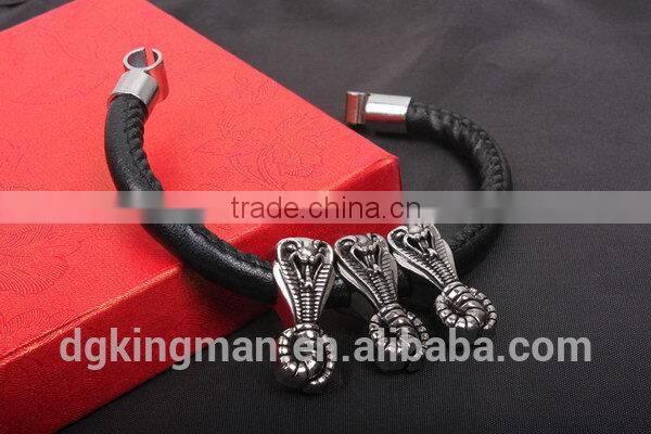 Kingman cheap best selling leather baseball seam bracelet