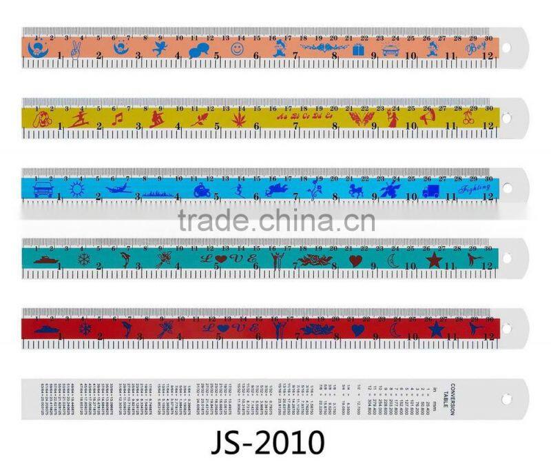 Colorful cartoon picture of aluminum metal ruler