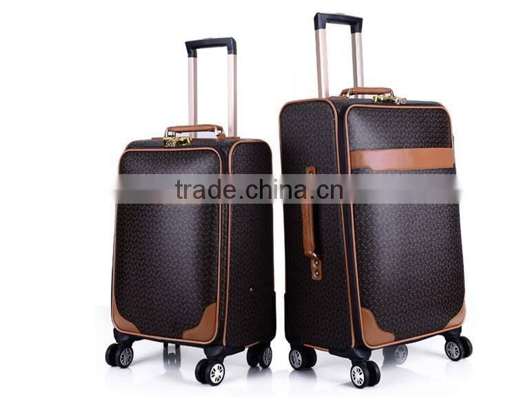 china new direction product wheel universal suitcase PU printing custom made luggage