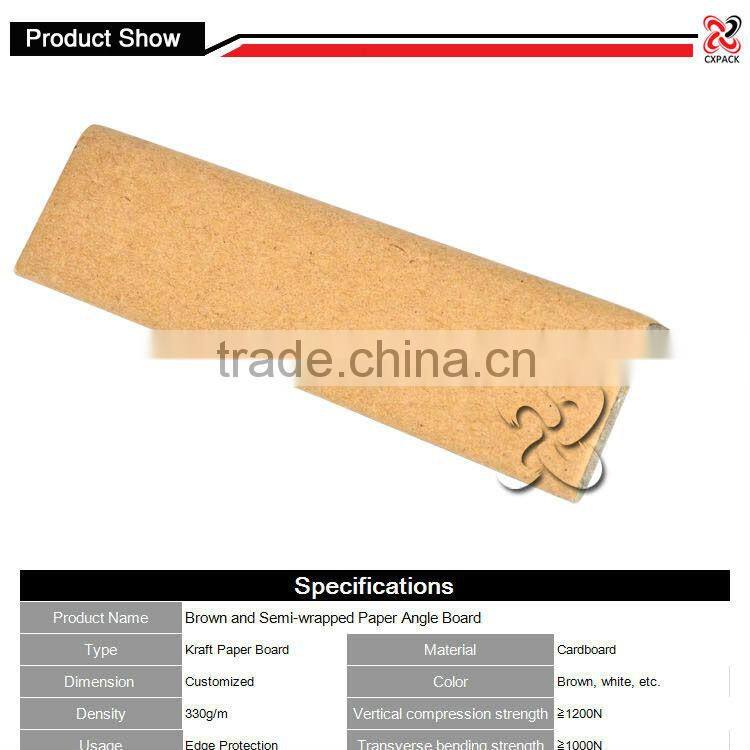 Duplex kraft liner paper core board brown and semi-wraped paper angle board