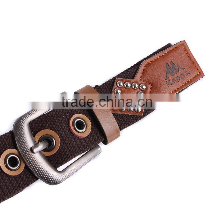 Fashion design female flower buttonhole canvas belt