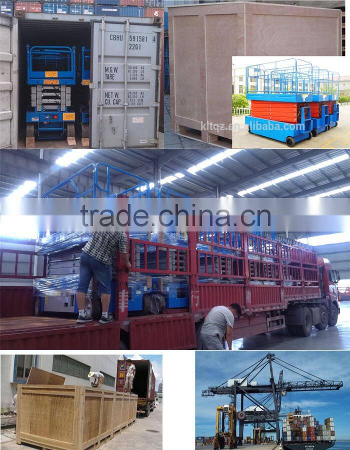 battery power 6m lift height electric mobile scissor lift