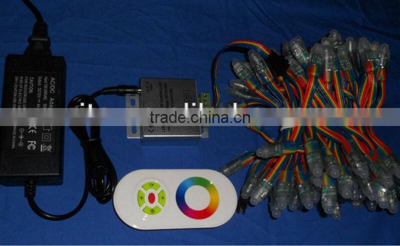 100pcs IP68 12V 12mm RGB dump node+rgb touch controller+12V/4A power adaptor