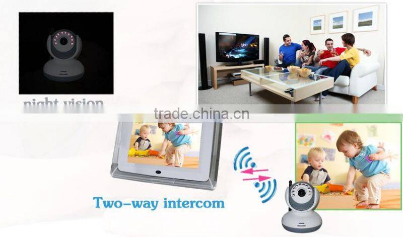 2.4ghz 7 inch screen digital wireless two-way intercom baby monitor