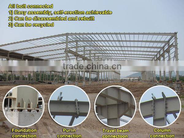 Steel shed general steel building with office, roof sandwich panel