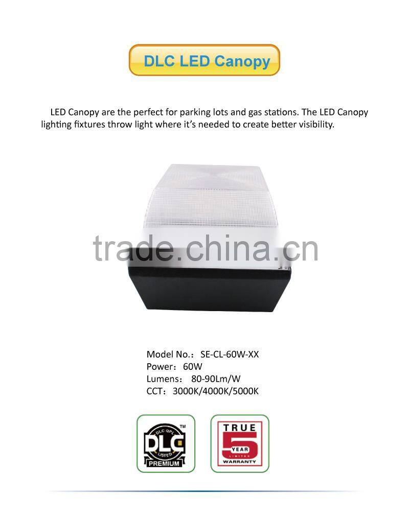 Gas Station DLC Listed 60W LED Canopy Light