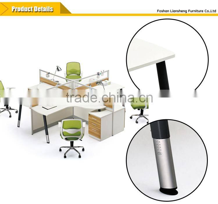 Office furniture 4 person workstation modern office cubicles partition Aluminium glass office partition