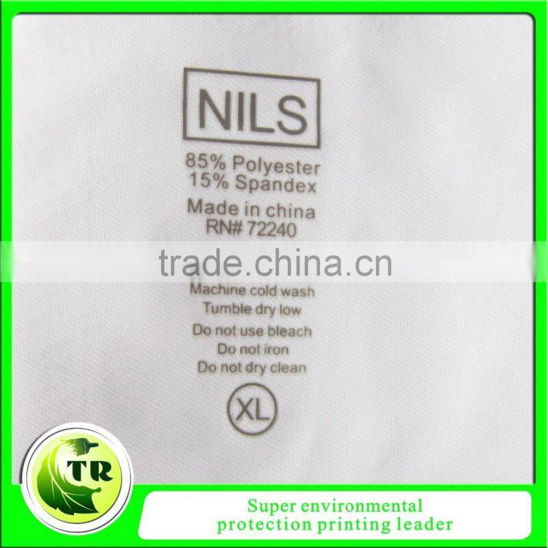 custom eco-friendly heat transfer print care label