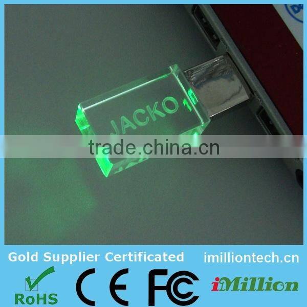 high quality Crystal USB Flash Drives 3D Crystal USB Drives laser engraved Glow Crystal pendrive and USB Memory Stick 4gb 8gb