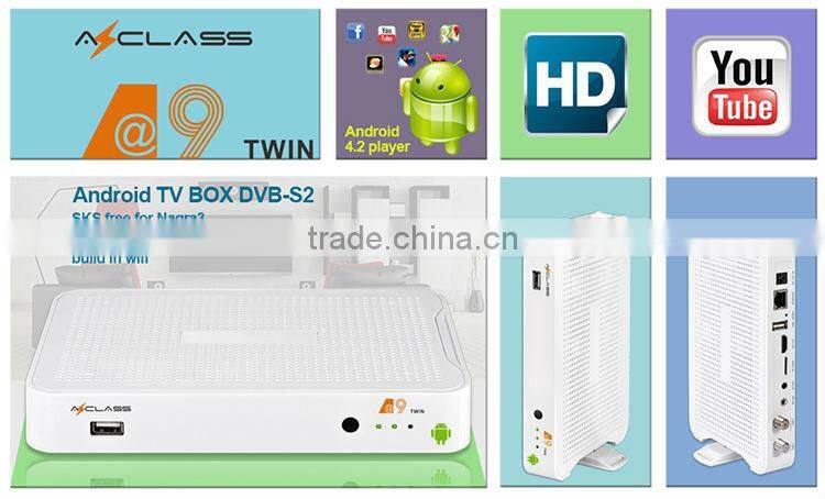 New Dual Core A9 Android + DVB S2 Satellite Receiver TV Box 1080P WIFI