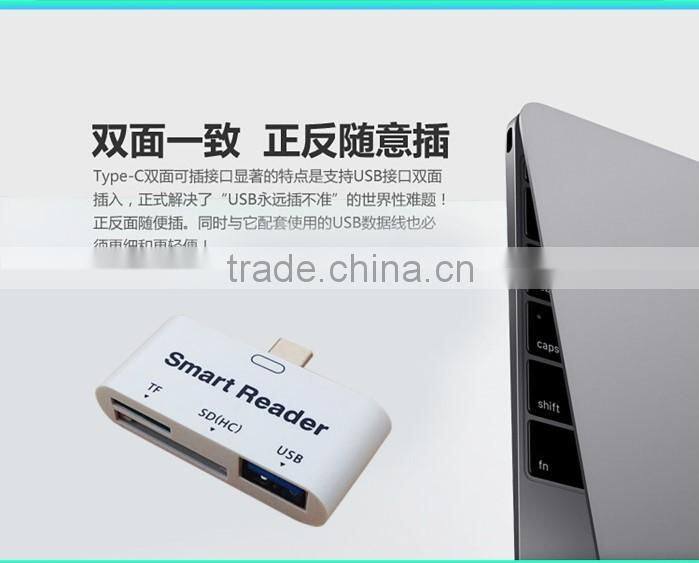 USB 3.1 Type C USB-C to USB 3.0 Female OTG Adapter & TF SD Smart Card Reader For PC Laptop Tablet Macbook