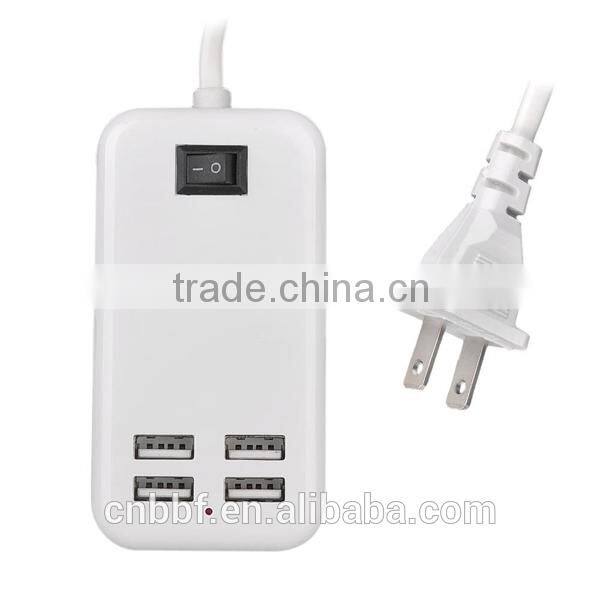 1.5M Desktop 4 Ports USB HUB AC Wall Power Charger Adapter US Plug With Switcher