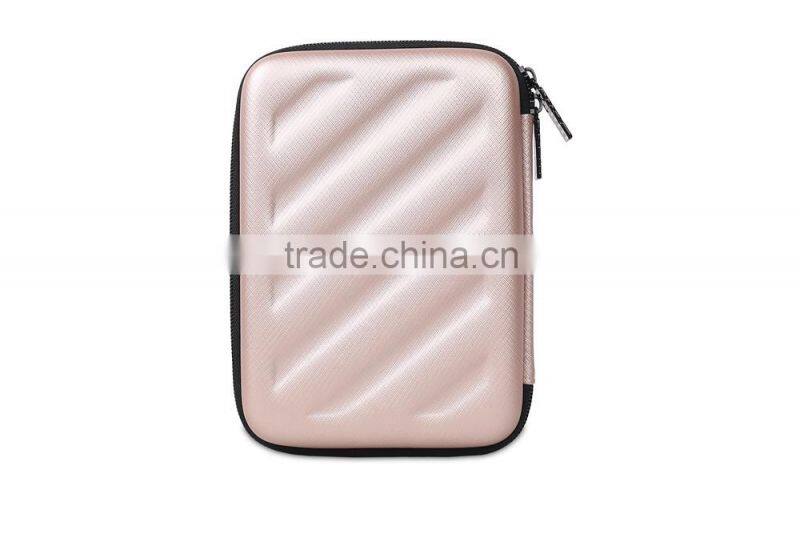 Hot Selling BUBM EVA+PU Ladies Champagne gold travel usb flash drive storage Hand bag