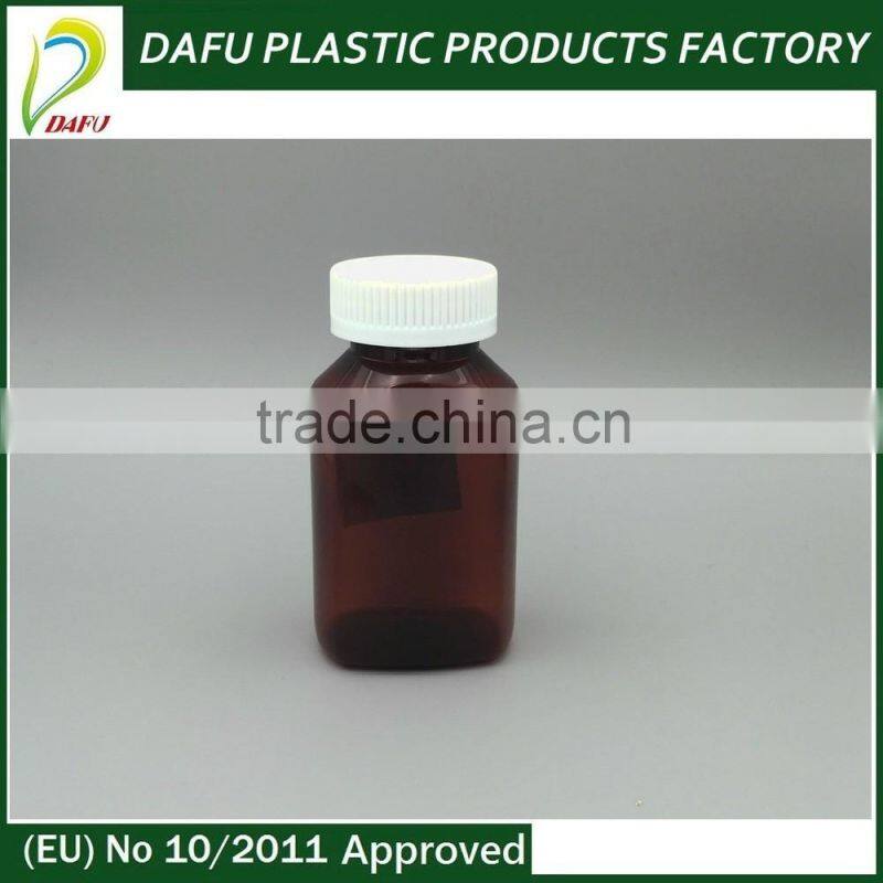 Factory wholesale rectangle 160ml white medical pet plastic bottles
