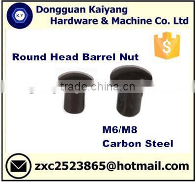 Round Head Barrel Nut (Furniture Nuts and Bolts) with Bright(White)/ Black / Blue/ Yellow ZincPlated; M6, M8.