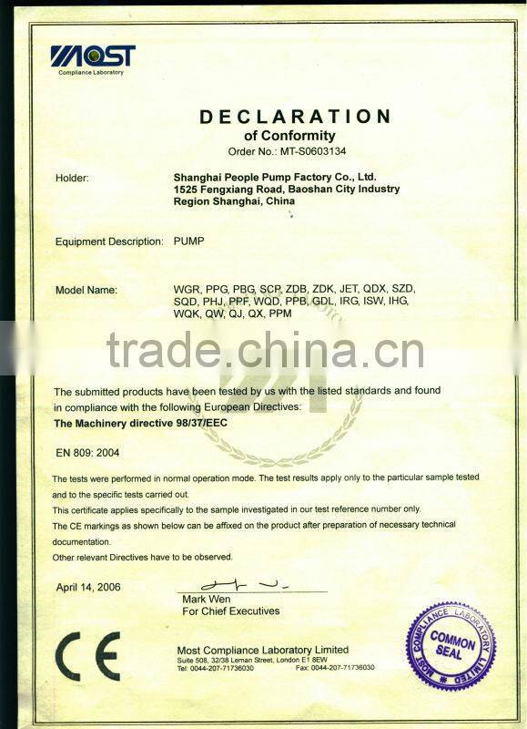 China QY series oil-filled submersible pump for hot water