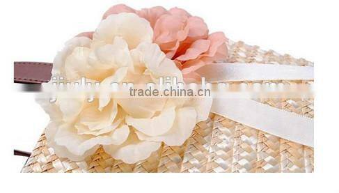 Fashion rattan handbags star decorate beach tote bag