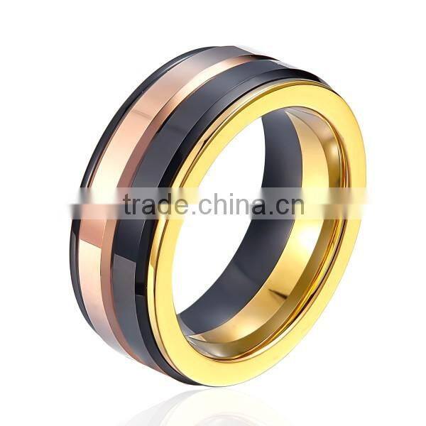 Fashion Men Ring, Tungsten and 316L Stainless Steel Combined Ring