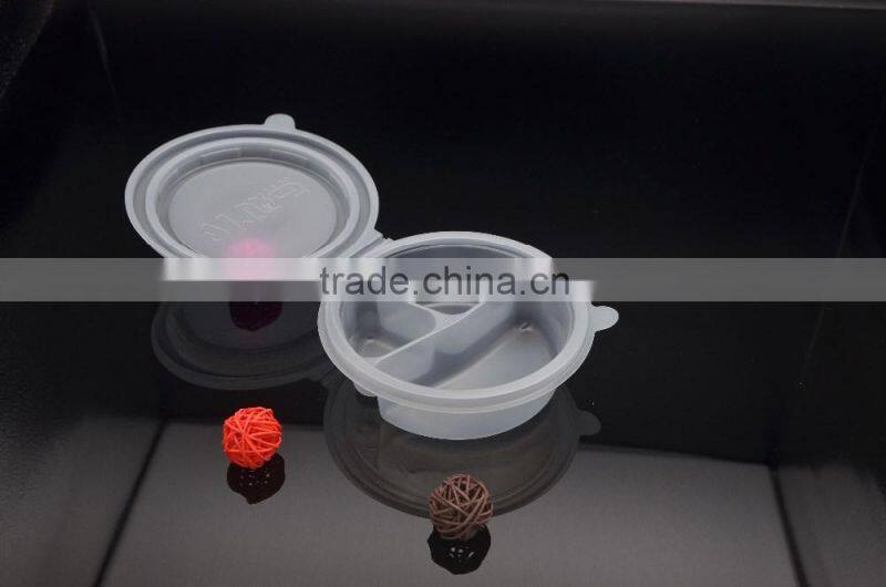 plastic PP original color take away food container, eco-friendly plastic PP blister food tray with cover