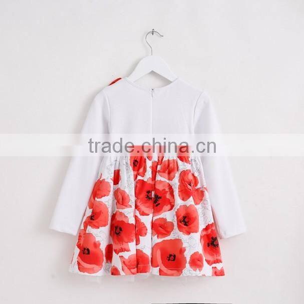 Cotton baby girl casual dress princess dress 2016 european style girl dress