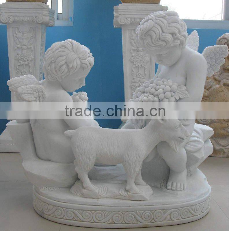 Marble Carving Angel Cherub Figurine Statue