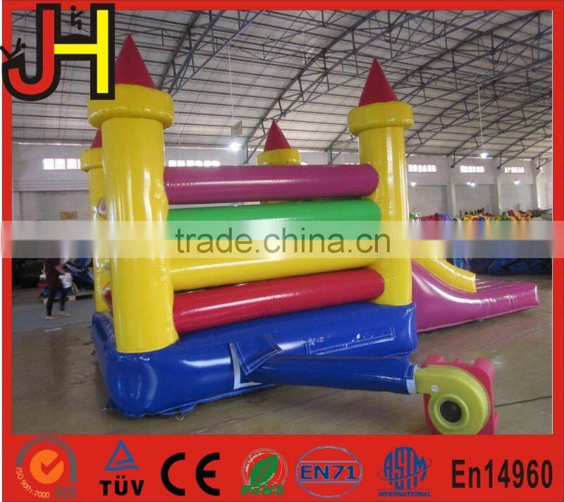 Kids small inflatable commercial bounce house combo, PVC tarpaulin small inflatable bouncer with slide