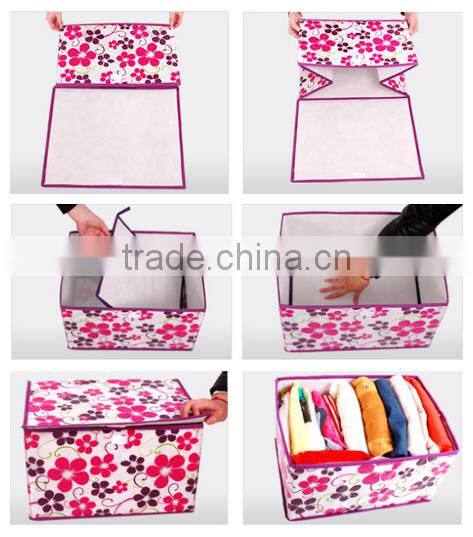 Eco-Friendly foldable Clothes Sundries Storage Case Container box with lids
