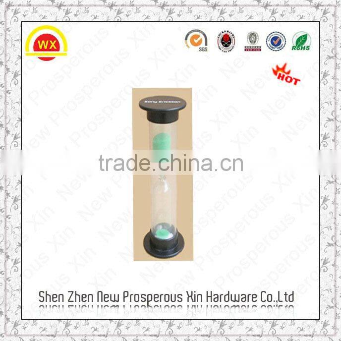 Wholesale delicate wood/plastic liquid hourglass