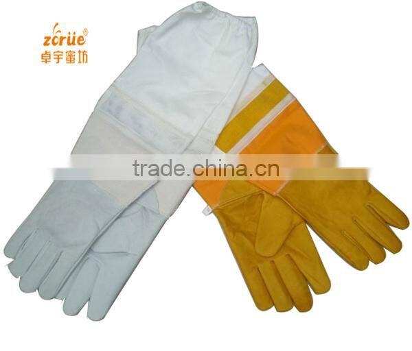 sheepskin palm and cottom sleeve beekeeping glove