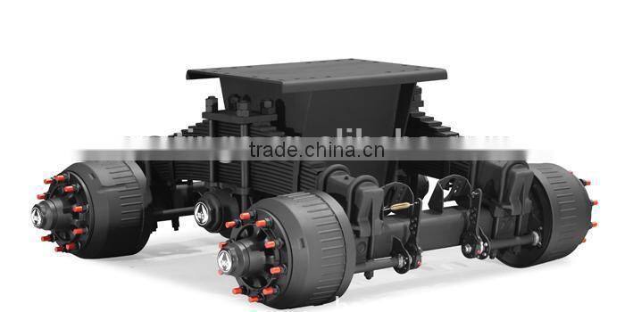 single point suspension for trailers with multi leaf spring assembly