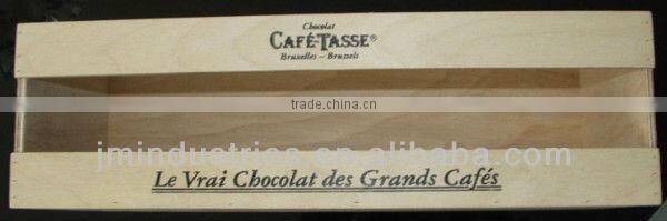 Natural Finish Wooden Coffee&Chocolate Packaging Display Box with Logo Printed