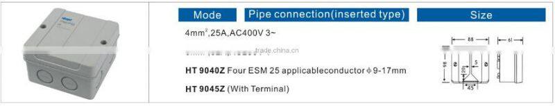 Electric PVC Junction Boxes ABS PVC Plastic Terminal Sealed Connecting Cable Junction box Made in China