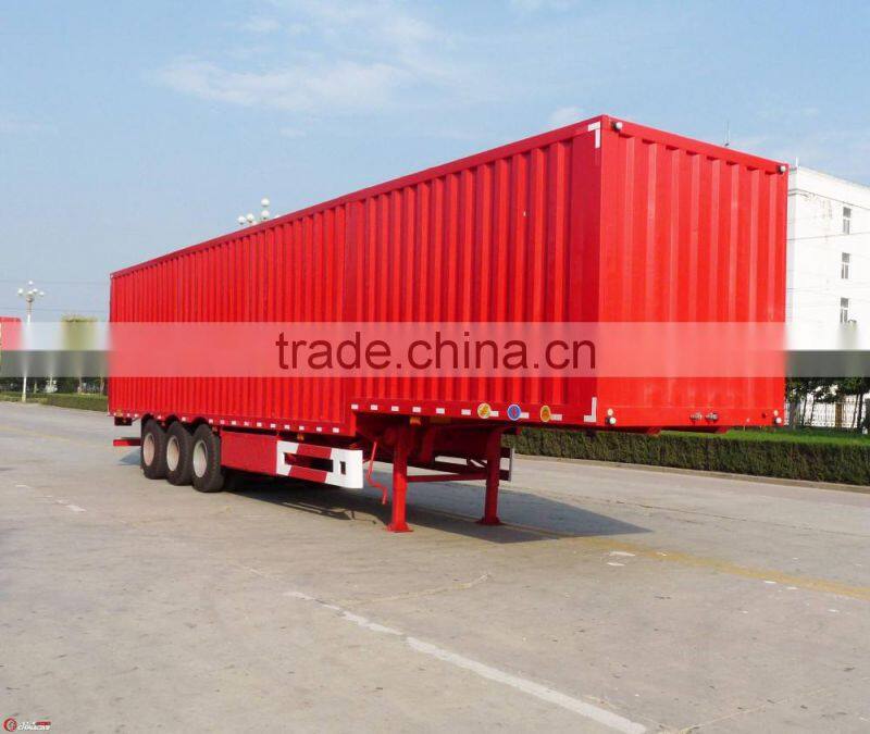 50t truck trailer 3 axle box trailer van cargo semi trailer in China for sale