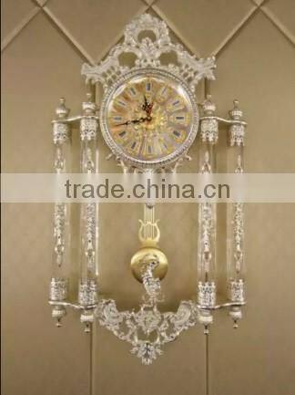 Excellent Silver Plated Copper Wall Clock, Decorative Wall Hanging Pendulum Clock