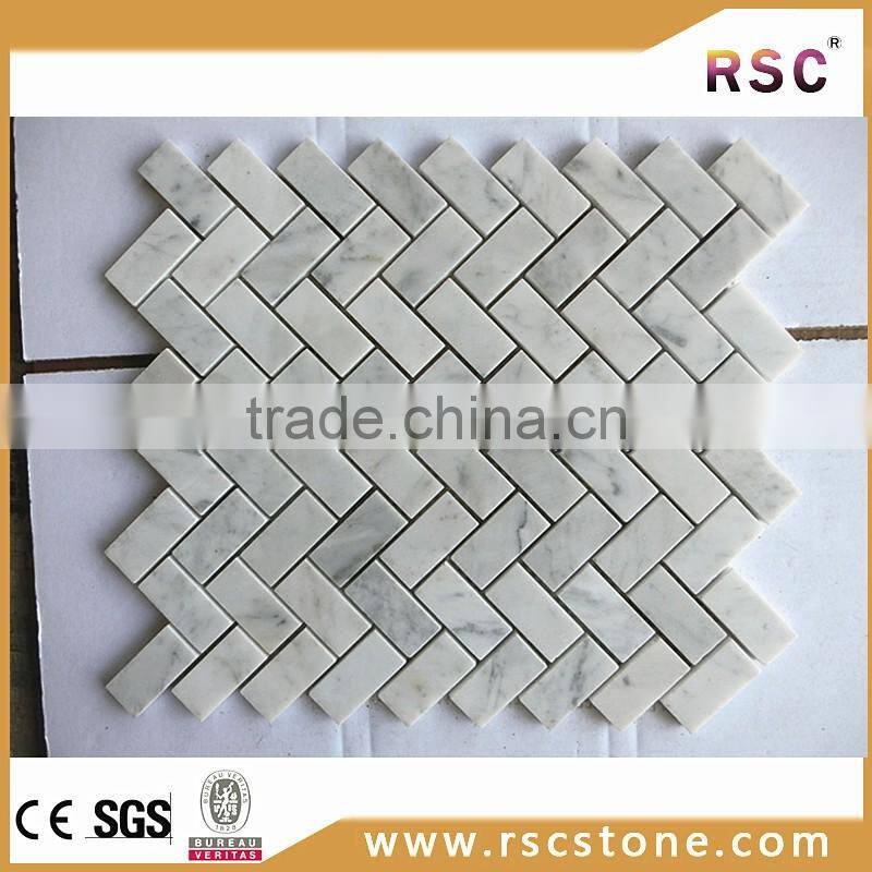 Packet subway gray white marble mosaic tiles