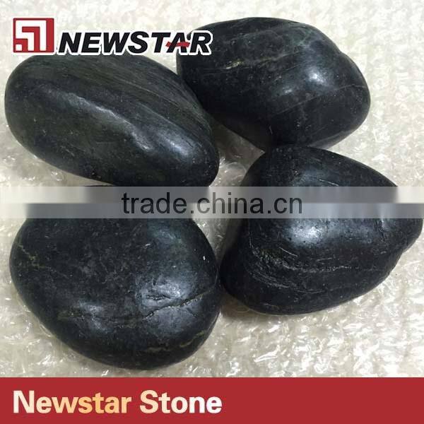 Top quality black landscape pebbles,black garden rocks