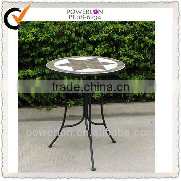 Folding Antirust Wrought Irons Mosaic Table