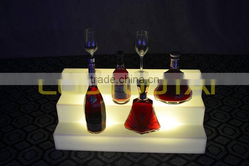 Unbroken high quality PE LED light up wine Holder/strong plastic wine display/bar furniture LTT-SF05A