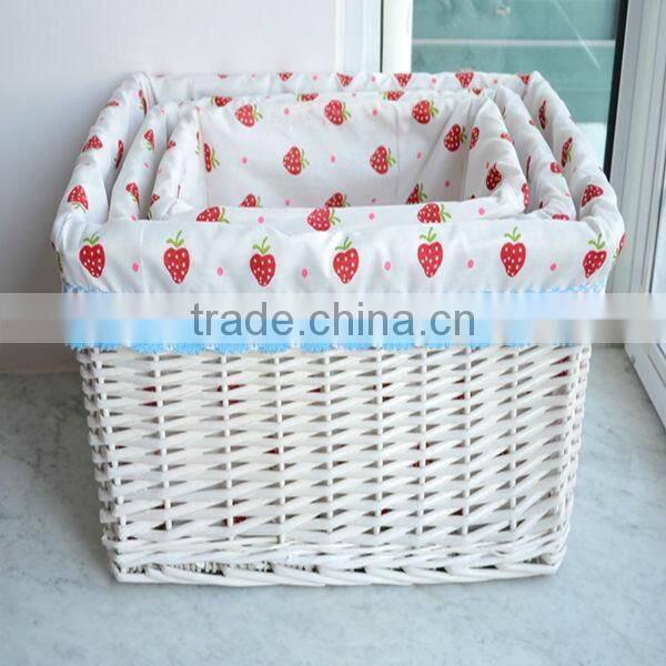 High quality storage basket with liner,wicker storage basket with liner wholesale